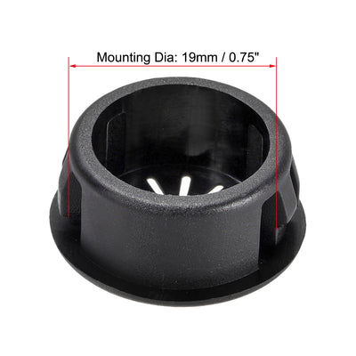 Harfington 19mm Mounted Dia Cable Hose Snap Bushing Grommet Protector Black 19pcs