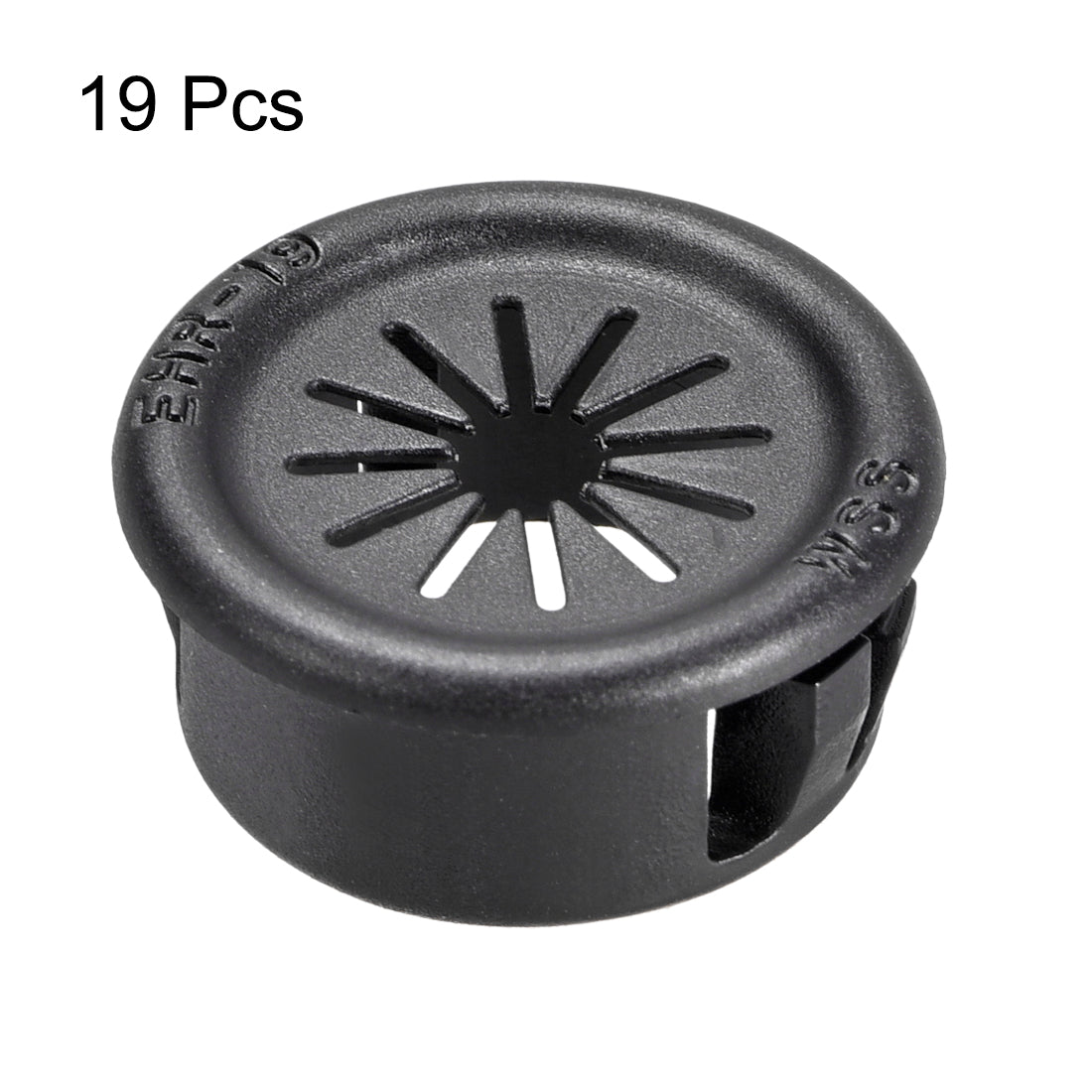 Harfington 19mm Mounted Dia Cable Hose Snap Bushing Grommet Protector Black 19pcs