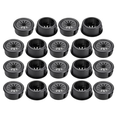 Harfington 19mm Mounted Dia Cable Hose Snap Bushing Grommet Protector Black 19pcs