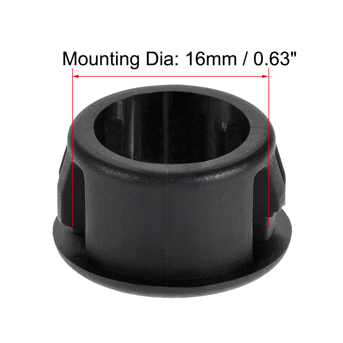 Harfington 16mm Mounted Dia Cable Hose Snap Bushing Grommet Protector Black 4pcs