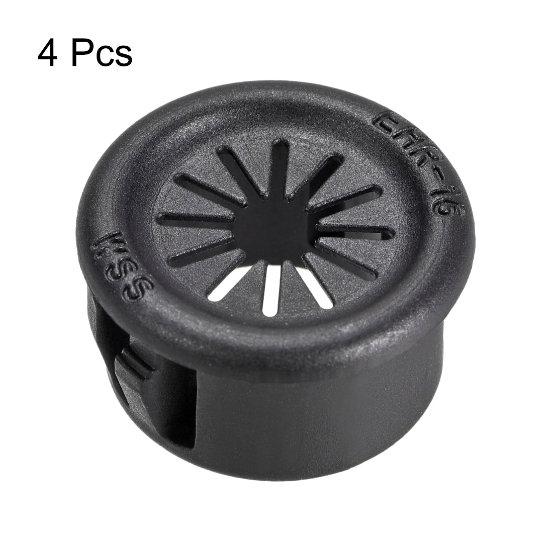 Harfington 16mm Mounted Dia Cable Hose Snap Bushing Grommet Protector Black 4pcs