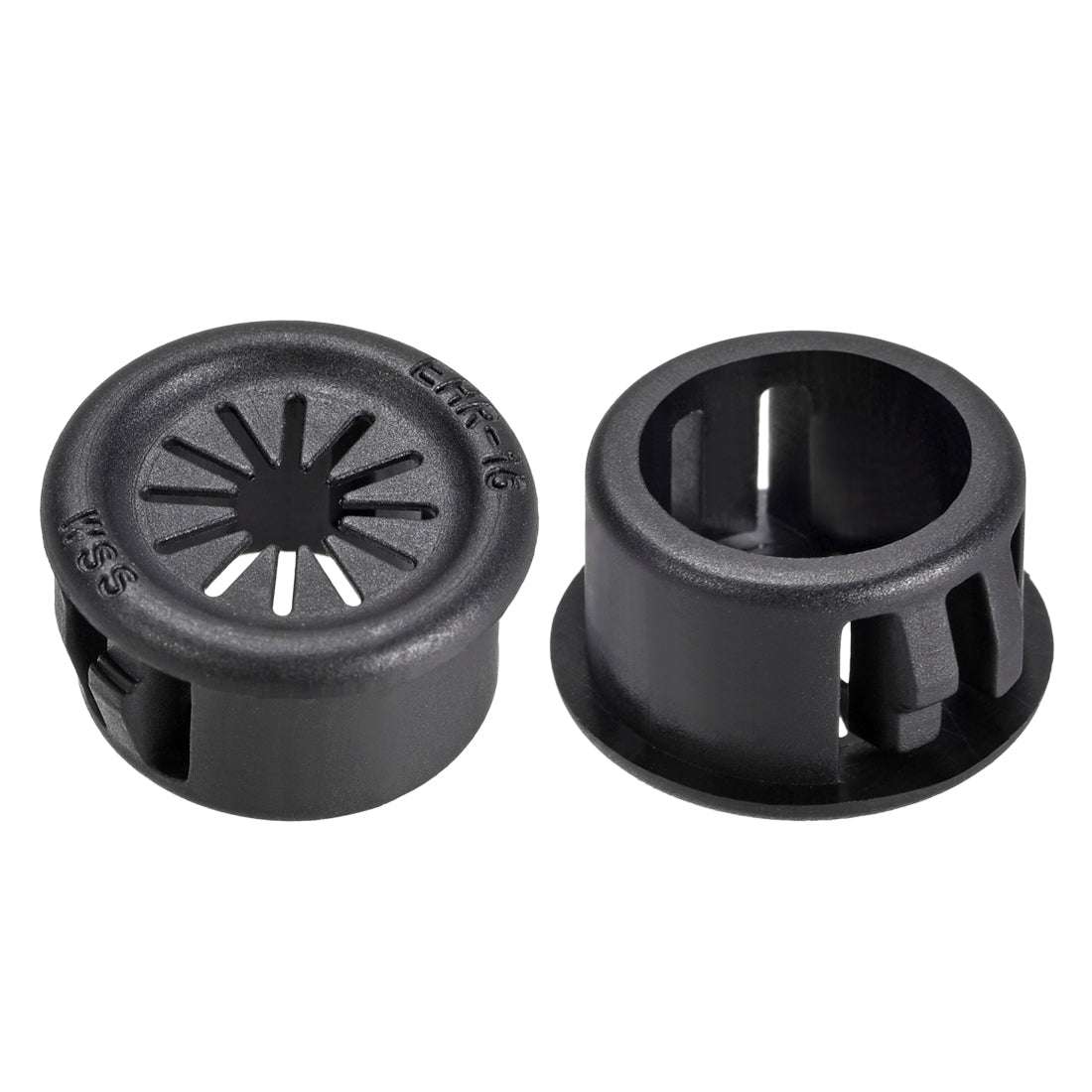 Harfington 16mm Mounted Dia Cable Hose Snap Bushing Grommet Protector Black 4pcs