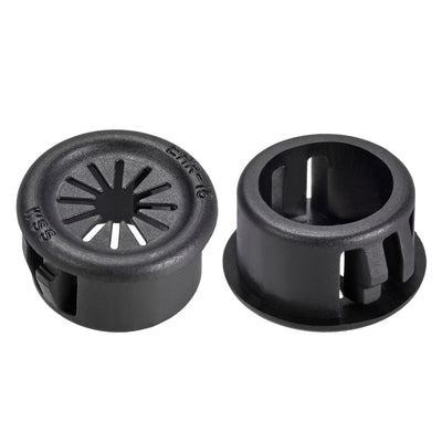 Harfington 16mm Mounted Dia Cable Hose Snap Bushing Grommet Protector Black 4pcs