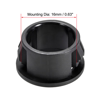 Harfington 16mm Mounted Dia Snap in Cable Hose Bushing Grommet Protector Black 3pcs