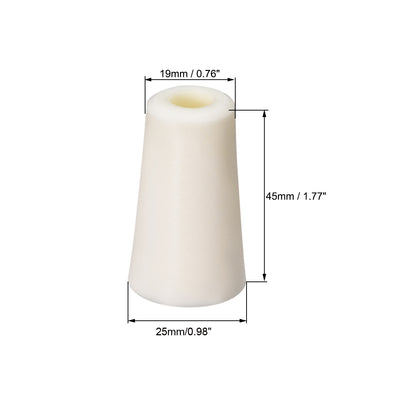 Harfington 19-27mm Beige Drilled Silicone Stopper Plugs for Flask Test Tube Stopper