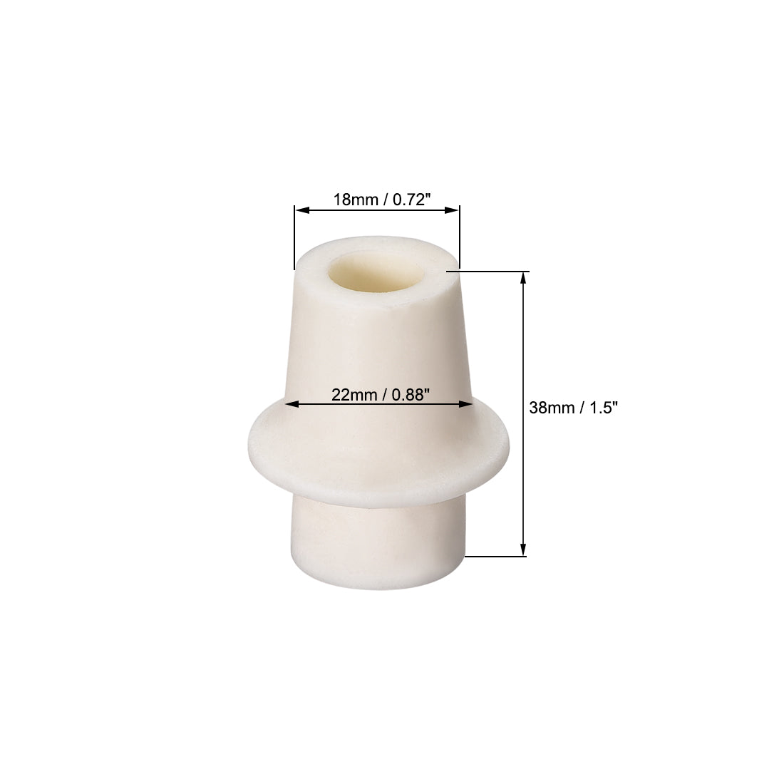 Harfington 18-22mm Beige Drilled Silicone Stopper Plugs for Flask Test Tube Stopper