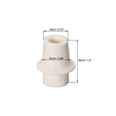 Harfington 18-22mm Beige Drilled Silicone Stopper Plugs for Flask Test Tube Stopper
