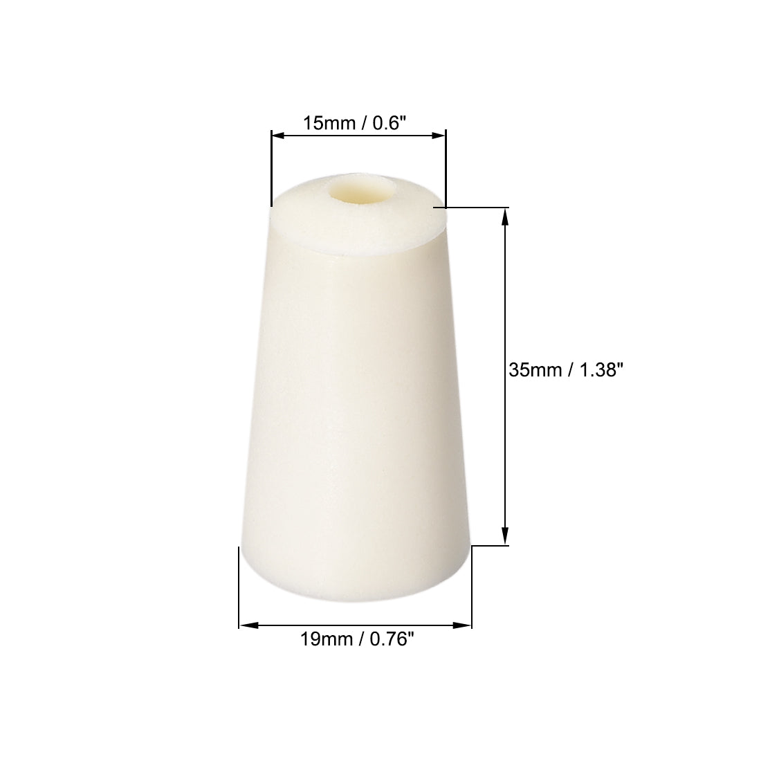 Harfington 15-19mm Beige Drilled Silicone Stopper Plugs for Flask Test Tube Stopper 2pcs