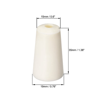 Harfington 15-19mm Beige Drilled Silicone Stopper Plugs for Flask Test Tube Stopper 2pcs