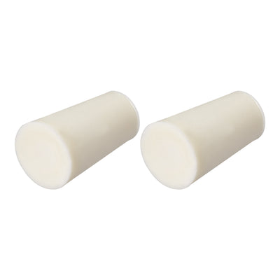 Harfington 15-19mm Beige Drilled Silicone Stopper Plugs for Flask Test Tube Stopper 2pcs