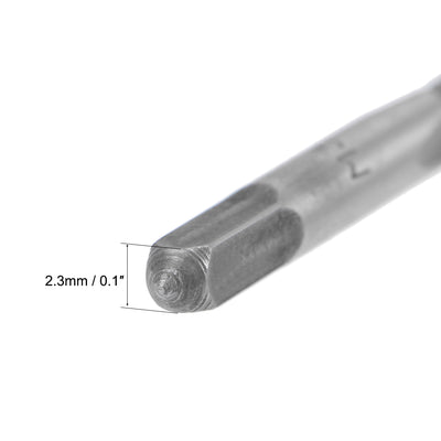 Harfington Metric Hand Tap M3 Thread 0.5 Pitch 3 Straight Flutes H2 High Speed Steel 5 Pairs
