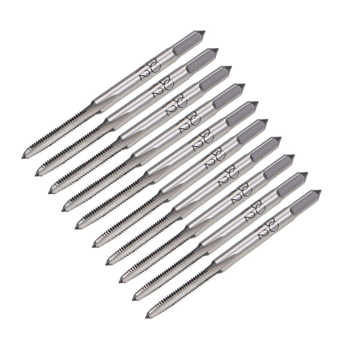 Harfington Metric Hand Tap M2 Thread 0.4 Pitch 3 Straight Flutes High Speed Steel 5 Pairs