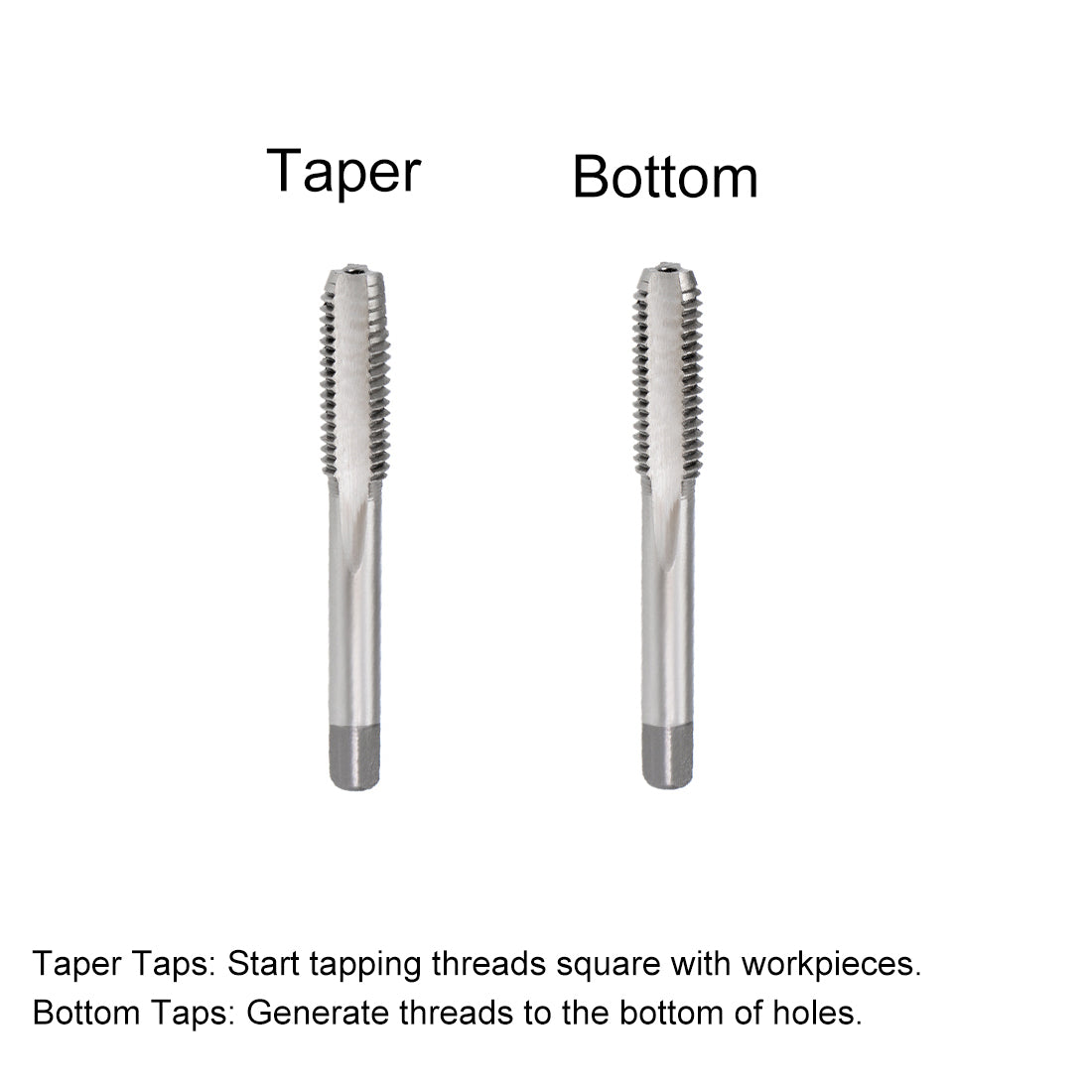 Harfington Metric Hand Tap 3 Straight Flutes High Speed Steel 5 Pairs