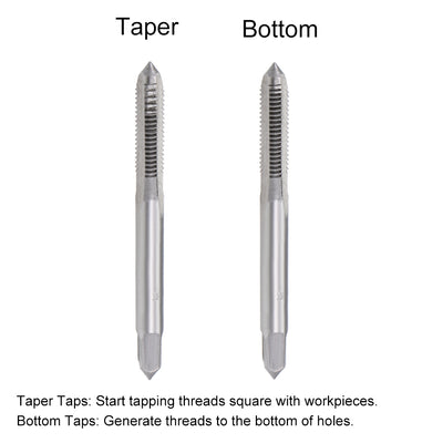 Harfington Metric Hand Tap M5 Thread 0.8 Pitch 3 Straight Flutes High Speed Steel 1 Pair
