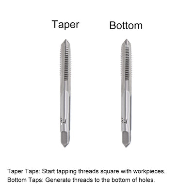 Harfington Metric Hand Tap M6 Thread 1 Pitch 3 Straight Flutes High Speed Steel 5 Pairs