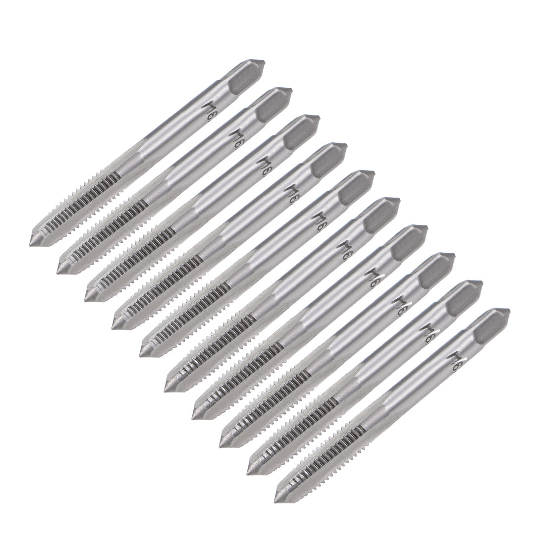 Harfington Metric Hand Tap M6 Thread 1 Pitch 3 Straight Flutes High Speed Steel 5 Pairs