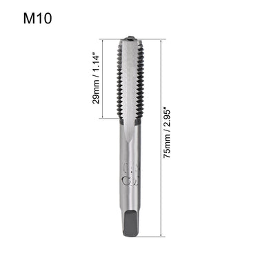 Harfington Metric Hand Tap 3 Straight Flutes High Speed Steel 5 Pairs