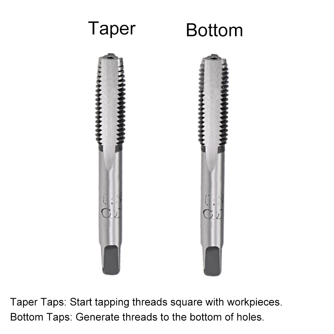 Harfington Metric Hand Tap 3 Straight Flutes High Speed Steel 5 Pairs