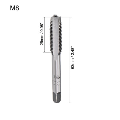 Harfington Metric Hand Tap 3 Straight Flutes High Speed Steel 5 Pairs