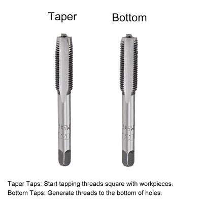 Harfington Metric Hand Tap 3 Straight Flutes High Speed Steel 5 Pairs