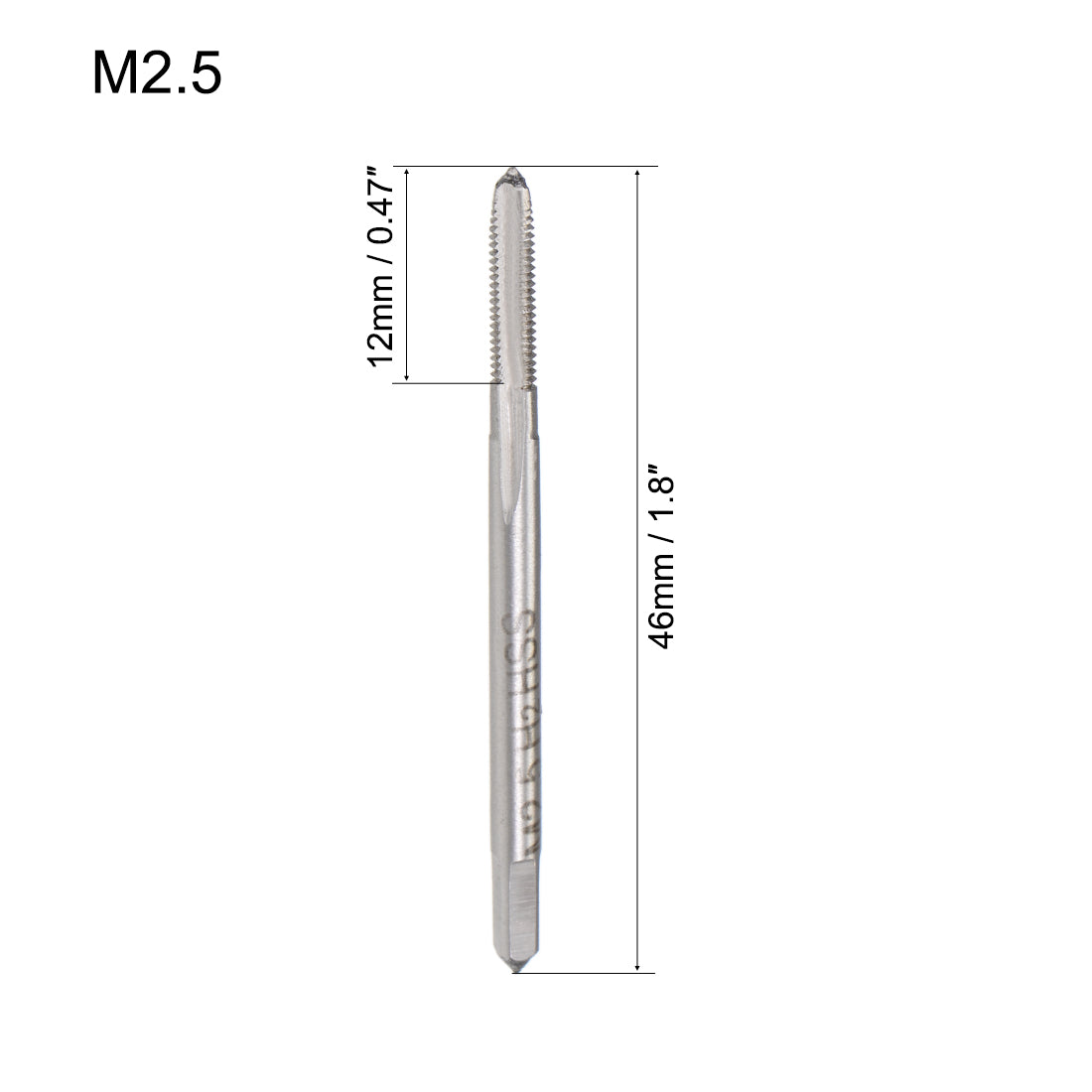 Harfington Metric Machine Tap 3 Straight Flutes High Speed Steel 10pcs