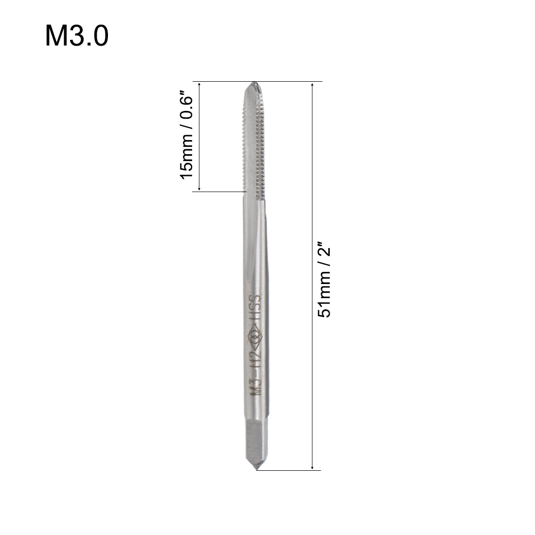 Harfington Metric Machine Tap 3 Straight Flutes High Speed Steel 10pcs