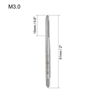 Harfington Metric Machine Tap 3 Straight Flutes High Speed Steel 10pcs