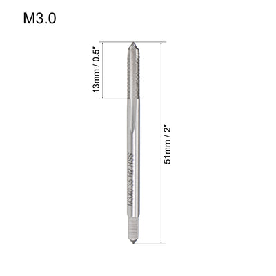 Harfington Metric Machine Tap 3 Straight Flutes High Speed Steel 10pcs