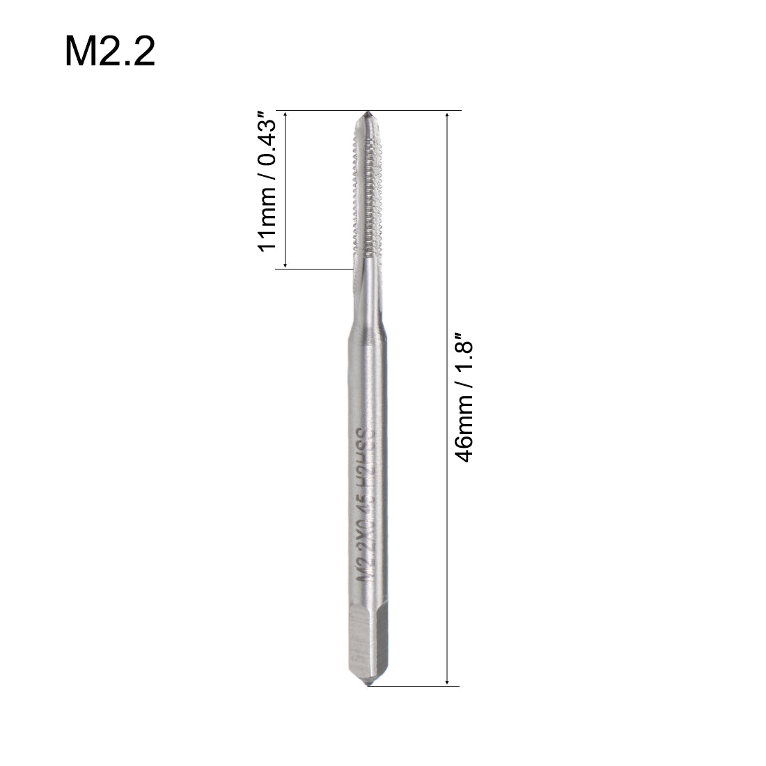 Harfington Metric Machine Tap 3 Straight Flutes High Speed Steel 10pcs