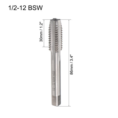 Harfington Machine Tap BSW Thread Pitch H2 4 Straight Flutes High Speed Steel