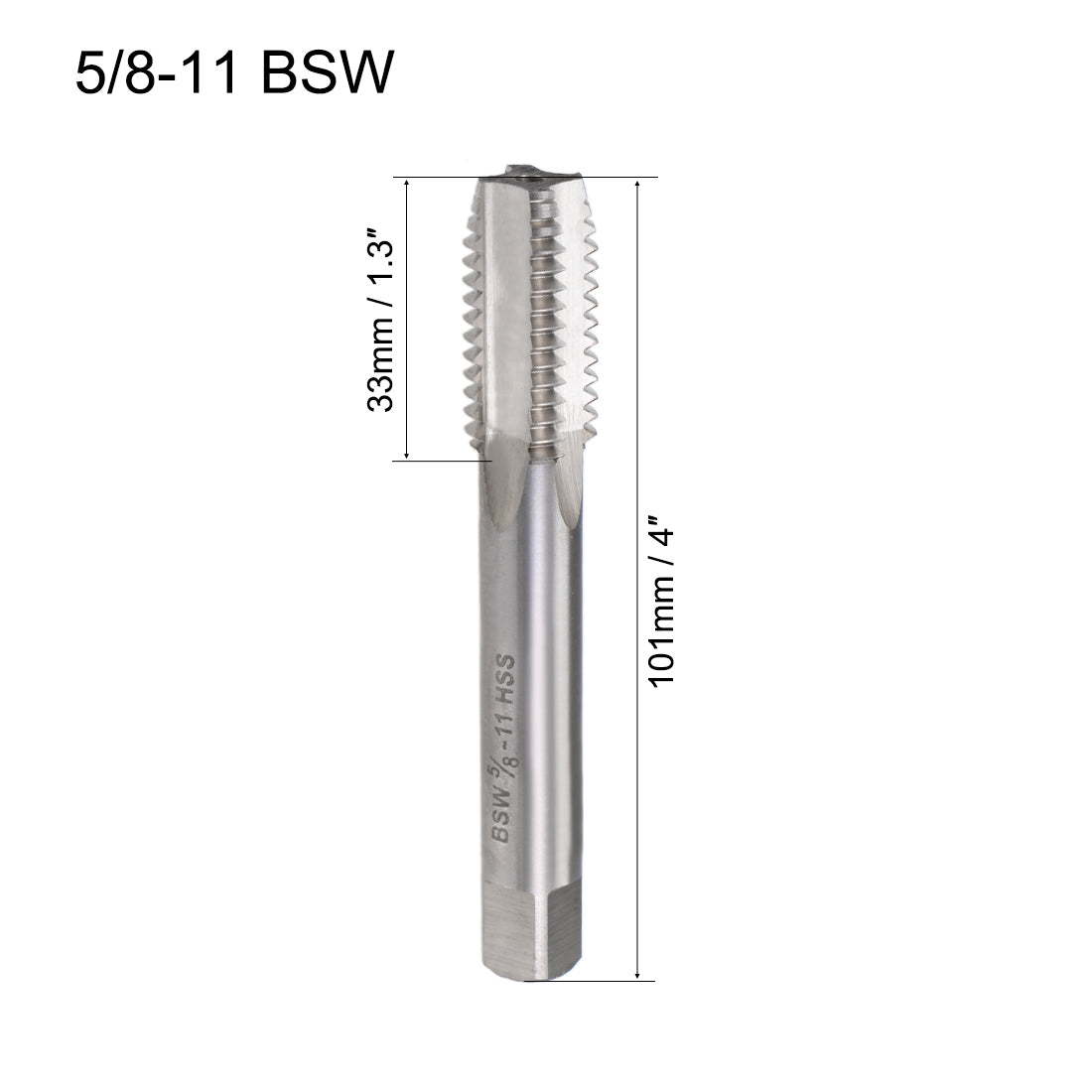 Harfington Machine Tap BSW Thread Pitch H2 4 Straight Flutes High Speed Steel