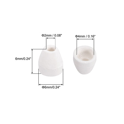 Harfington 1500pcs 2mm Dia Ceramic Insulator Bead Tapered Insulation Bead for Heat Shrink Tubing Heating Wire