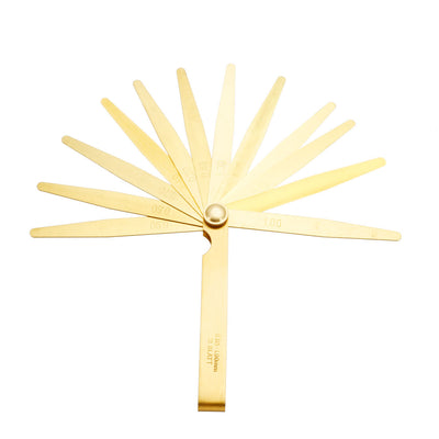 Harfington Metric Thickness Feeler Gauge 0.05-1mm 13 Blades Brass Measuring Tool for Width Gap