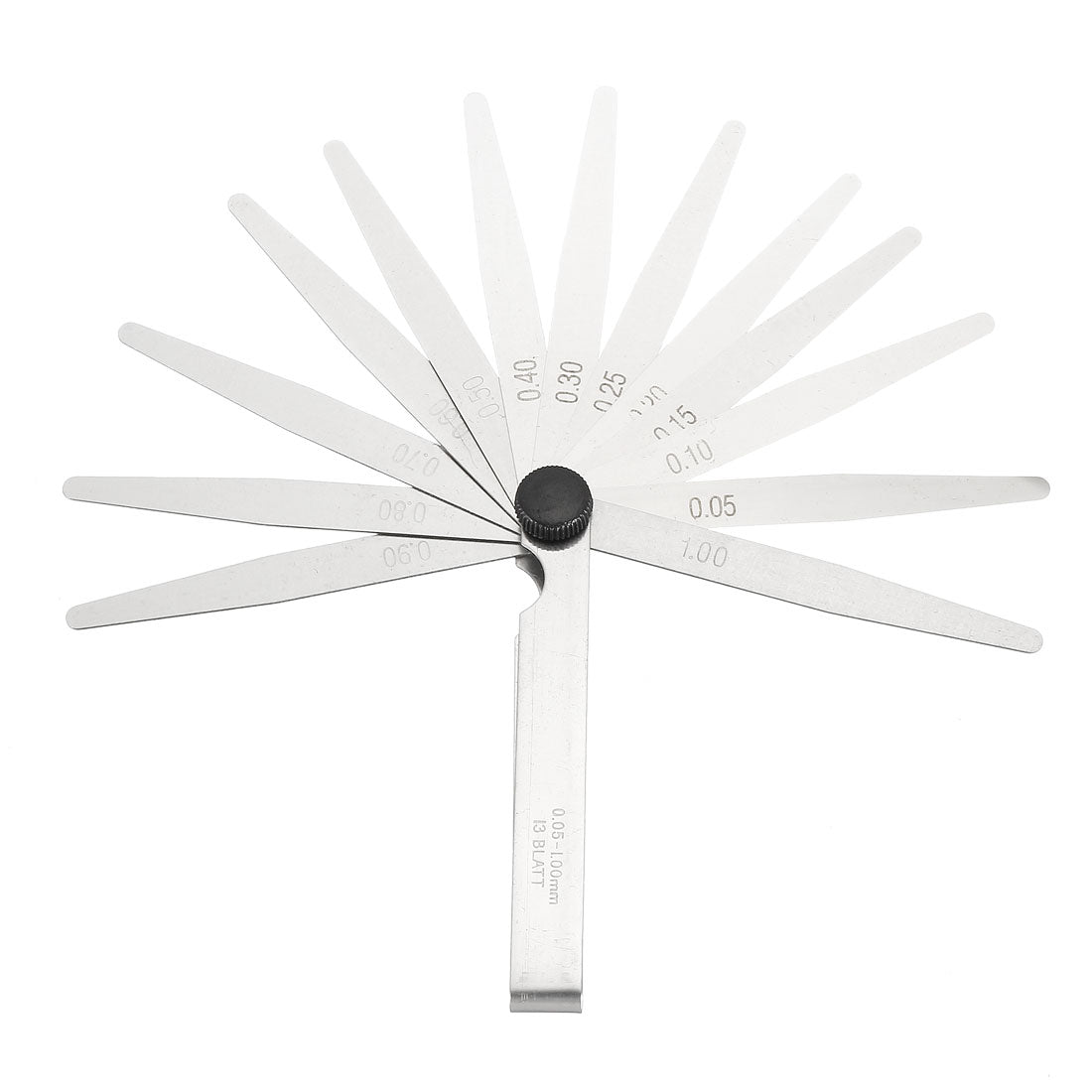 Harfington Metric Thickness Feeler Gauge 0.05-1.00mm 13 Blade Mn Steel Measuring Tool for Width Gap