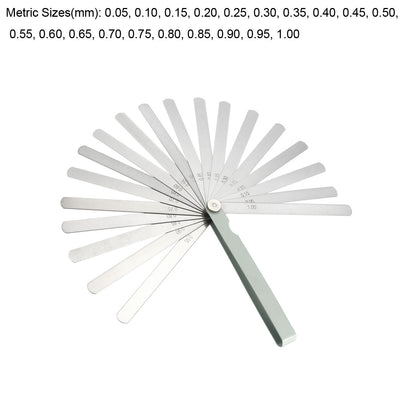 Harfington Metric Thickness Feeler Gauge 0.05-1.0mm 20 Blade Mn Steel Measuring Tool for Width Gap