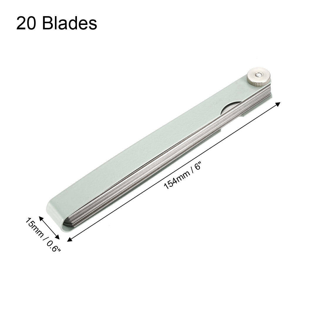Harfington Metric Thickness Feeler Gauge 0.05-1.0mm 20 Blade Mn Steel Measuring Tool for Width Gap