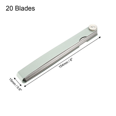 Harfington Metric Thickness Feeler Gauge 0.05-1.0mm 20 Blade Mn Steel Measuring Tool for Width Gap