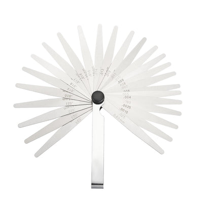 Harfington Metric Thickness Feeler Gauge 0.04-0.63mm 26 Blade Mn Steel Measuring Tool for Width Gap