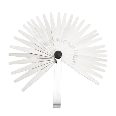 Harfington Metric Thickness Feeler Gauge 0.03-1.00mm 32 Blade Mn Steel Measuring Tool for Width Gap