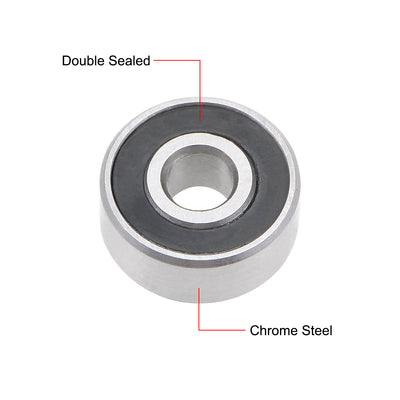Harfington Uxcell Deep Groove Ball Bearings Inch Double Sealed Chrome Steel