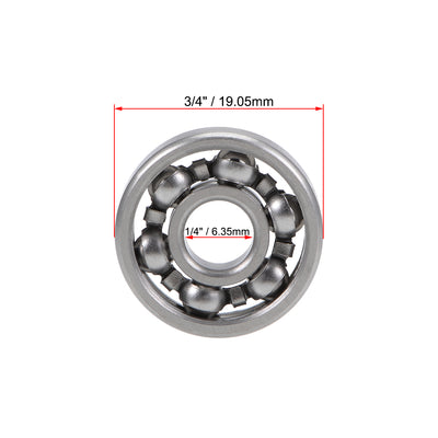 Harfington R4A Ball Bearing 1/4"x3/4"x7/32" Open Type ABEC-1 Bearings 2pcs