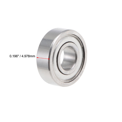 Harfington SR4ZZ Stainless Steel Ball Bearing 1/4"x5/8"x0.196" Shielded R4ZZ Bearings 5pcs