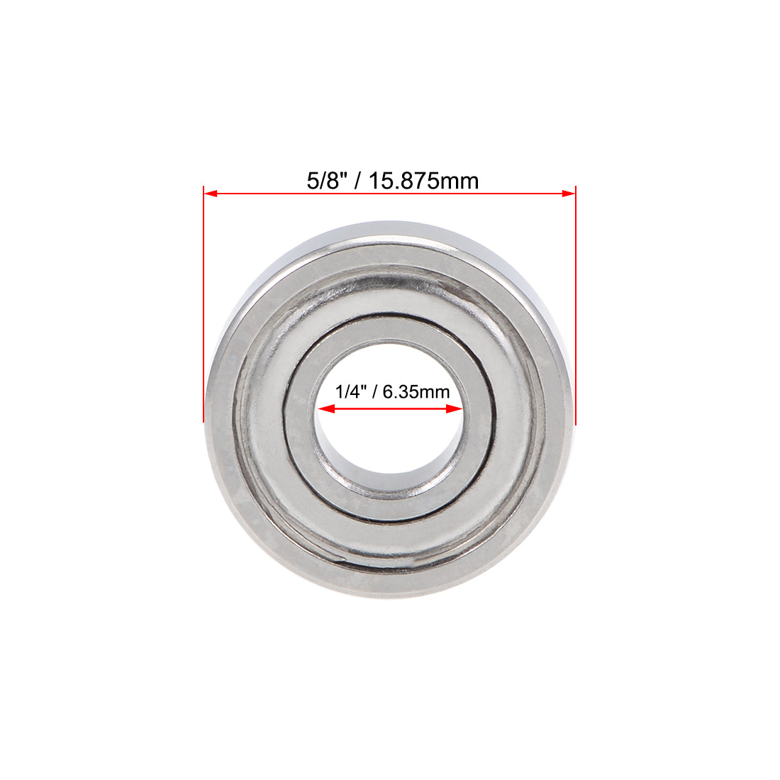 Harfington SR4ZZ Stainless Steel Ball Bearing 1/4"x5/8"x0.196" Shielded R4ZZ Bearings 5pcs