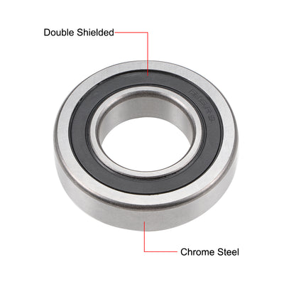 Harfington Uxcell Deep Groove Ball Bearings Inch Double Sealed Chrome Steel P0 Z1