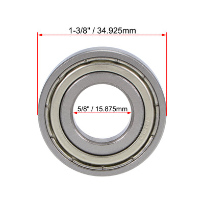 Harfington R10ZZ Deep Groove Ball Bearing 5/8"x1-3/8"x11/32" Double Shielded Z2 Lever Bearings 2pcs