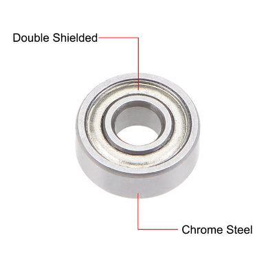 Harfington Deep Groove Ball Bearing Metric Double Sealed Chrome Steel ABEC1 Z1