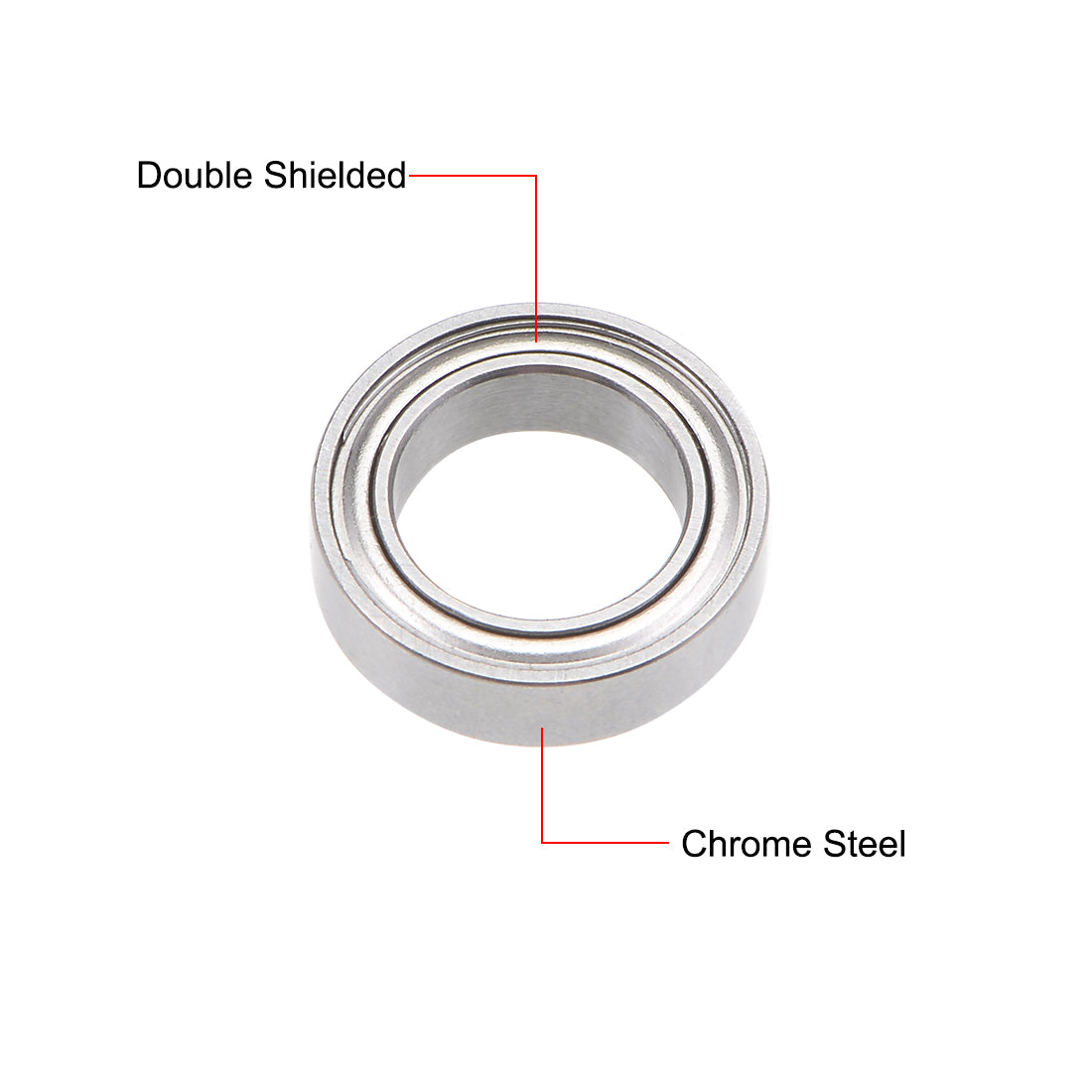 Harfington Deep Groove Ball Bearings Metric Double Shielded Chrome Steel Roller ABEC1 Z1