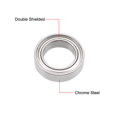 Harfington Deep Groove Ball Bearings Metric Double Shielded Chrome Steel Roller ABEC1 Z1
