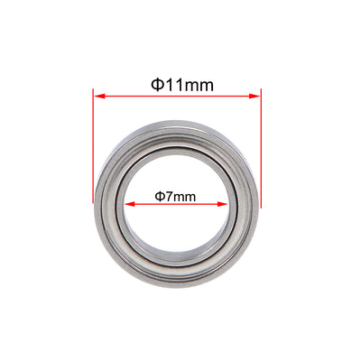 Harfington Deep Groove Ball Bearings Metric Double Shielded Chrome Steel Roller ABEC1 Z1