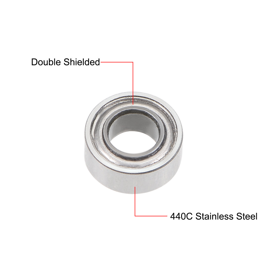 Harfington SMR63ZZ Stainless Steel Ball Bearing 3x6x2.5mm Shielded MR63ZZ Bearings 5pcs